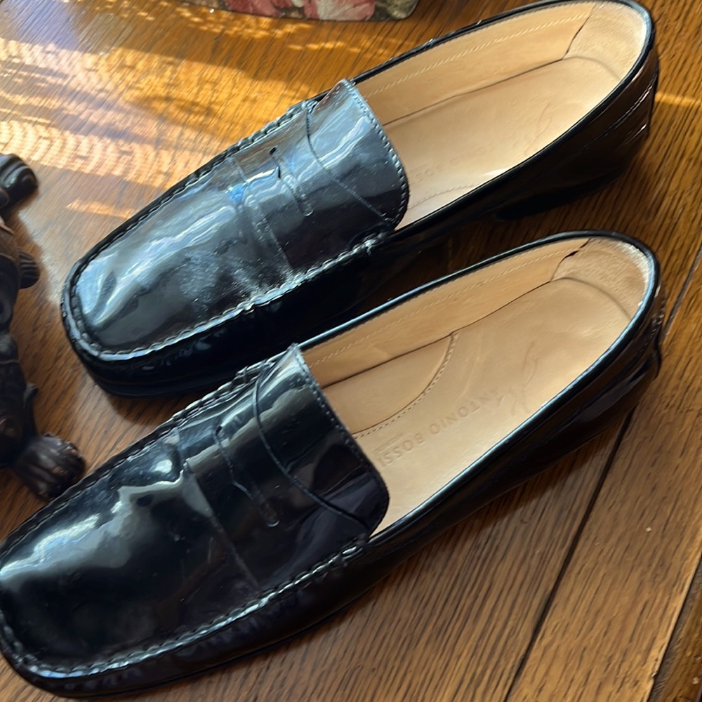ANTONIO BOSSI MADE IN ITALY PATENT LEATHER. LOAFERS